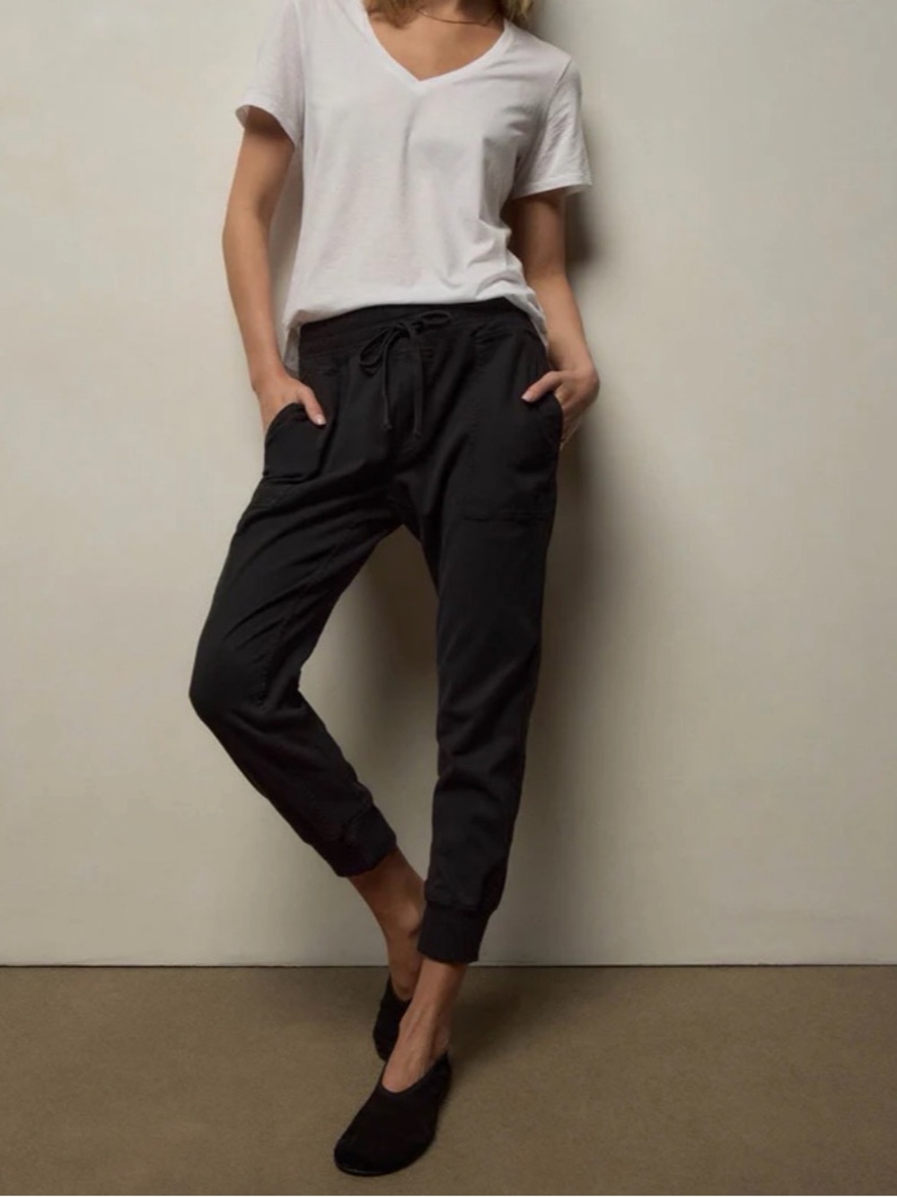 James Perse Mixed Media Pant - Black Size 2/M